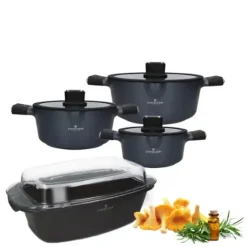 ZWIEGER VESNA Komplet 3 garnków z pokrywkami 20, 24, 28 cm + Brytfanna Practi Plus