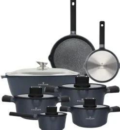 ZWIEGER VESNA Komplet garnków 6 el z pokrywkami 20, 24, 28 cm + Rondel 16 cm + Patelnie 20, 28 cm + Brytfanna VERON / indukcja