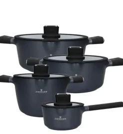 ZWIEGER VESNA Komplet 4 garnków z pokrywkami + Patelnie 20, 24, 28 cm / non-stick / indukcja