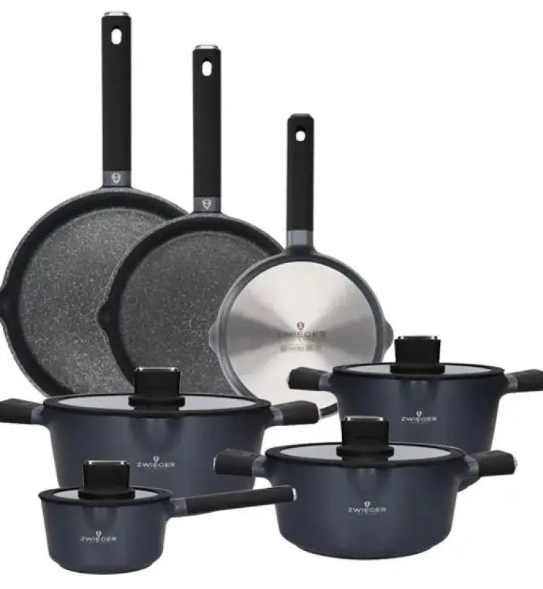 ZWIEGER VESNA Komplet 4 garnków z pokrywkami + Patelnie 20, 24, 28 cm / non-stick / indukcja