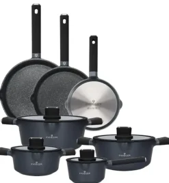 ZWIEGER VESNA Komplet 4 garnków z pokrywkami + Patelnie 20, 24, 28 cm / non-stick / indukcja