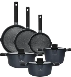 ZWIEGER VESNA Komplet 3 garnków z pokrywkami + Patelnie 20, 24, 28 cm / non-stick / indukcja