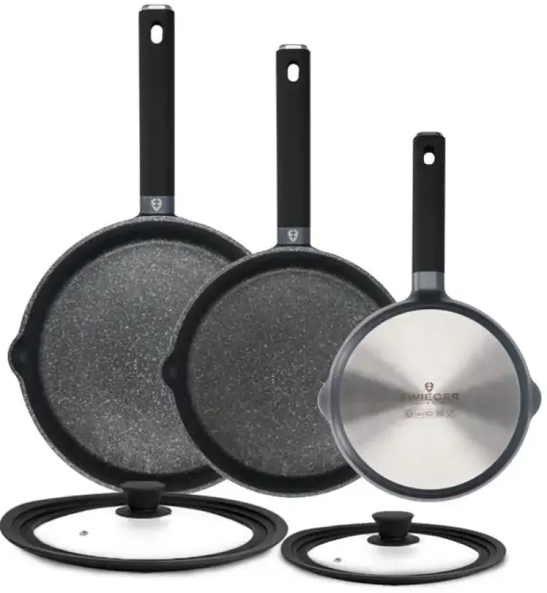 ZWIEGER VESNA Komplet 3 Patelni 20, 24, 28 cm + Pokrywki KAIA HOME / non-stick / indukcja
