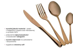 ZWIEGER VESPER COPPERY Sztućce komplet 48 elementów dla 12 osób / miedziane