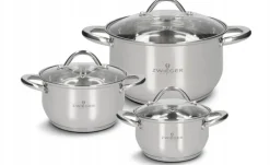 ZWIEGER VIRTU Komplet 3 garnki z pokrywkami 16, 18, 24 cm / stal nierdzewna / indukcja
