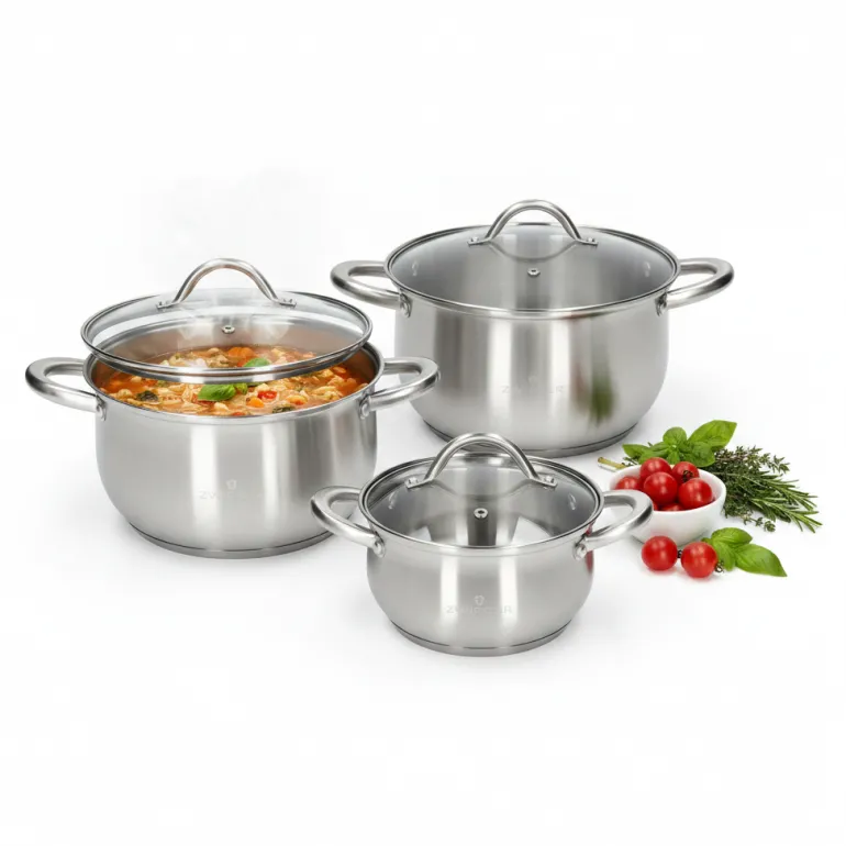 ZWIEGER VIRTU Komplet 3 garnki z pokrywkami 16, 18, 24 cm / stal nierdzewna / indukcja