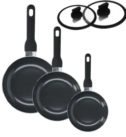 ZWIEGER VIRTU Komplet Patelnia 20, 24, 28 cm +pokrywki Zwieger 24, 28 cm | aluminium | powłoka ceramiczna | indukcja
