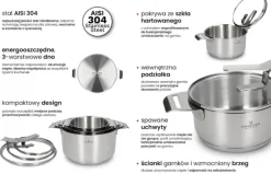 ZWIEGER VISIONARY Komplet 3 garnki z pokrywkami 16, 20, 24 cm / stal nierdzewna / indukcja