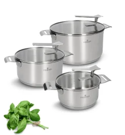 ZWIEGER VISIONARY Komplet 3 garnki z pokrywkami 16, 20, 24 cm / stal nierdzewna / indukcja